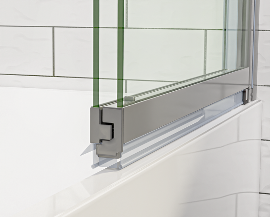 Luca Varess Vetras pare-baignoire extensible 100 cm verre transparent profilé argenté brillant