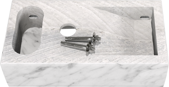 Balmani Mood fonteintje 36 x 18 cm Carrara marmer