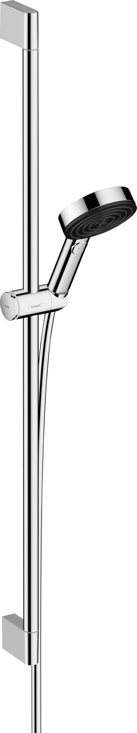 Hansgrohe Pulsify Select S Duschstange mit Brausekopf 10,5cm 3 Strahlfunktionen Chrom glänzend