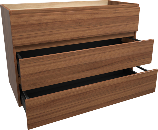 Balmani Lucida staande wastafelonderkast 120 x 55 cm notenhout 3 lades