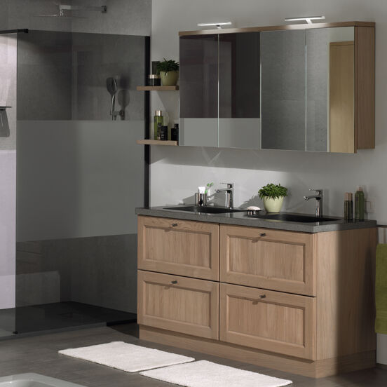 Balmani Legno tablette de finition pour armoire de toilette chêne vieilli 150 x 18 cm