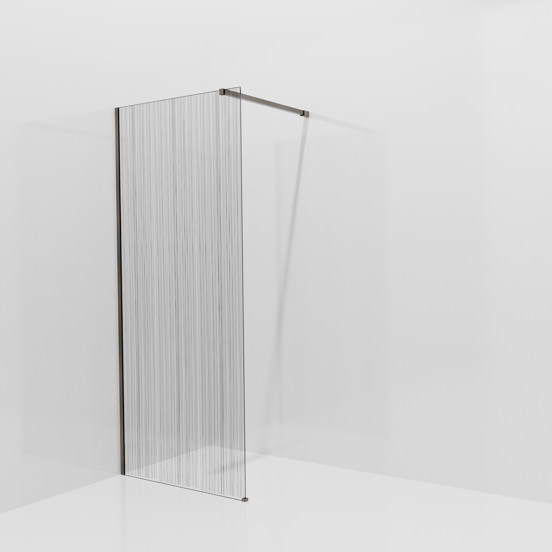 Balmani Modular inloopdouche: 90 x 200 cm, Mikado met coating, Brushed GunMetal profielen
