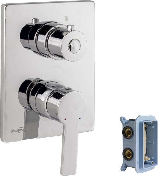 Blaufoss Smartbox inbouw douchemengkraan 2 functies glanzend chroom incl. inbouwelement