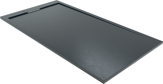Balmani Indus douchebak 170 x 90 cm composietmarmer grafietgrijs leisteenstructuur