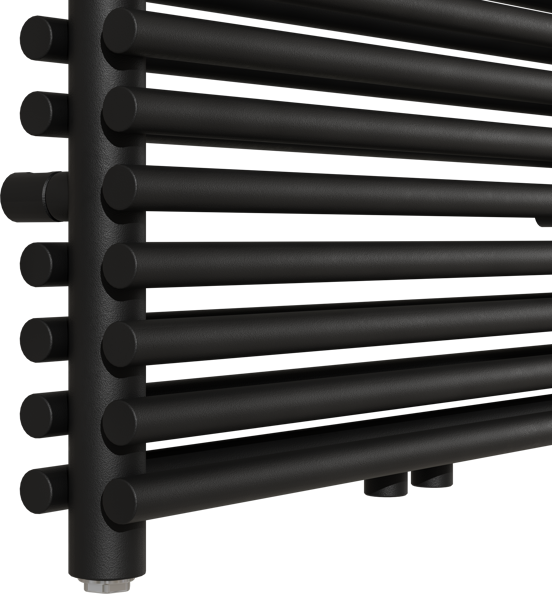 Vipera Alegria sèche-serviettes double 60 x 180 cm chauffage électrique noir mat raccordements latéral et central possibles 1.875W, résistance incluse
