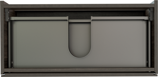 Storke Edge zwevende wastafelonderkast 80 x 40 cm donkere eiken 2 lades