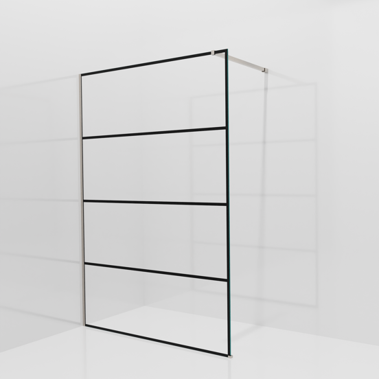 Balmani Modular inloopdouche: 140 x 200 cm, Lined met coating, Brushed CoolMetal profielen