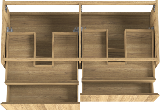 Balmani Idra zwevende wastafelonderkast 135 x 55 cm fineer naturel eiken 4 lades