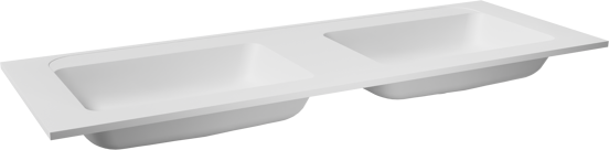 Balmani Tablo Strada dubbele wastafel matte composietmarmer (wit) 150 x 55 cm