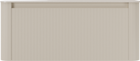 Storke Soft meuble salle de bains suspendu 120 x 46 cm Sand mat avec Tavola Soft tablette simple ou double vasque en Solid Surface beige granite, Nervure droite symétrique verticale