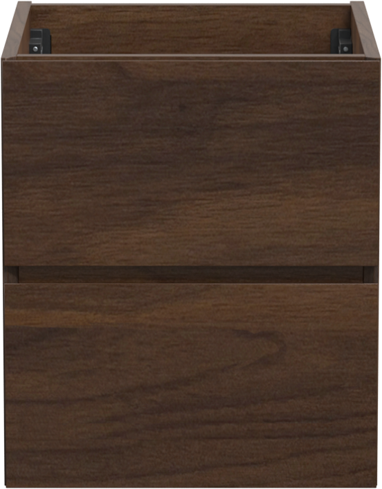 Storke Edge meuble sous-vasque suspendu 45 x 52 cm noyer 2 tiroirs