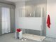 Balmani Modular inloopdouche met vrijstaande wand en vast paneel 180 x 200 cm helder glas met matte strook glanzend chroom profiel