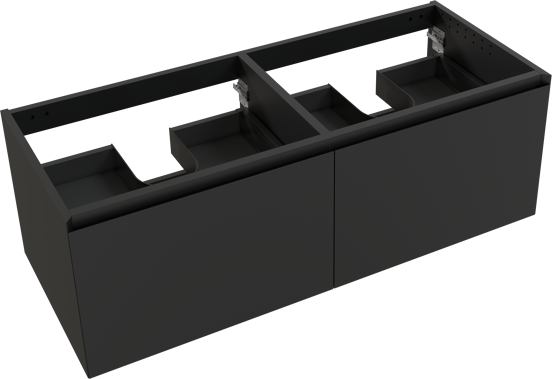 Balmani Idra meuble sous-vasque suspendu 135 x 55 cm noir mat 4 tiroirs