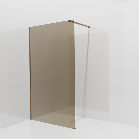 Balmani Modular douche à l'italienne: 120 x 200 cm, Verre bronze, avec coating, Profil Brushed Rosegold