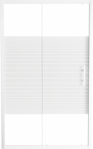 SanyOne Anton douche schuifdeur 120 cm x 190 cm Gestreept glas glanzend wit profiel