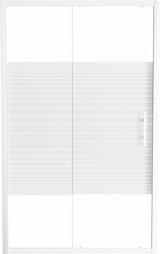 SanyOne Anton douche schuifdeur 120 cm x 190 cm Gestreept glas glanzend wit profiel