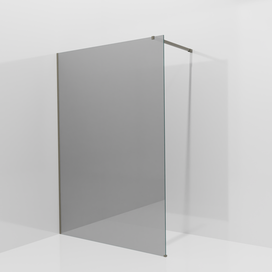 Balmani Modular douche à l'italienne: 140 x 200 cm, Verre miroir reflex, Profil Gris pierre