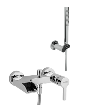 Blaufoss Cascata robinet de bain mitigeur montage mural extérieur chrome brillant