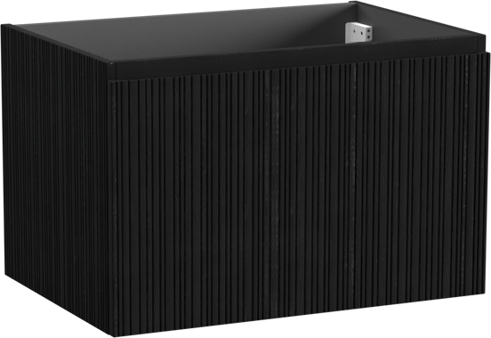 Storke Ribs zwevende wastafelonderkast 75 x 52 cm zwart eiken 2 lades