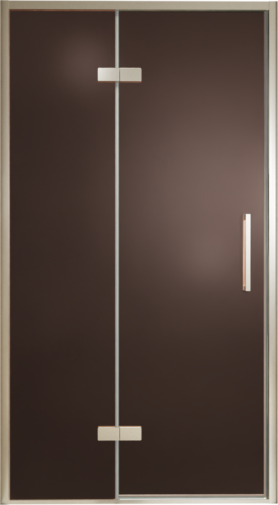 Balmani Senses Design douche draaideur links 120 cm x 210 cm Brons glas, Brushed CoolMetal profielen