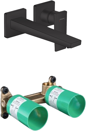Hansgrohe Metropol inbouw wastafelkraan mat zwart incl. inbouwelement