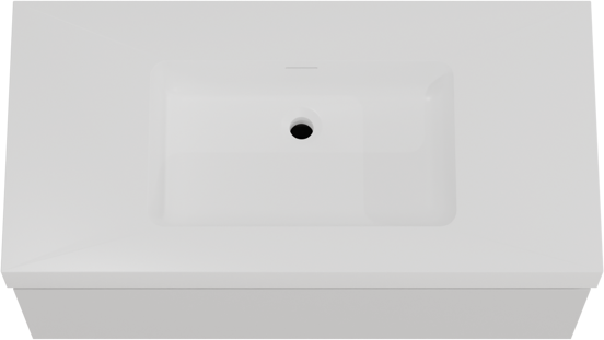 Storke Edge zwevend badkamermeubel 105 x 52 cm mat wit met Mata High enkele wastafel in solid surface mat wit