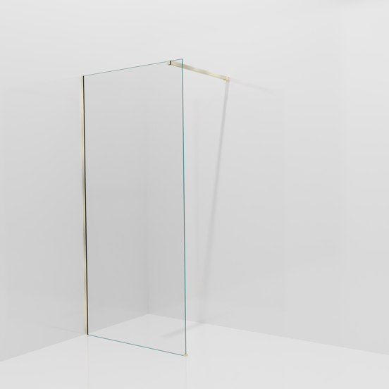 Balmani Modular douche à l'italienne: 100 x 200 cm, Verre extra transparent, avec coating, Profil Brushed Champagne Gold