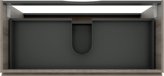 Linie Lado staande wastafelonderkast 100 x 46 cm grijze eik 3 lades