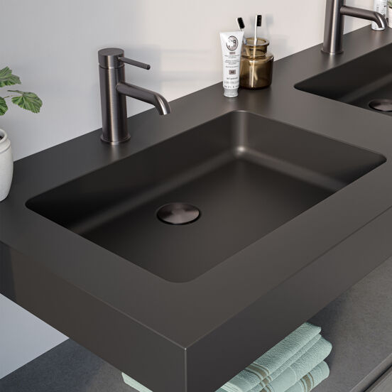 Blaufoss Round EcoStart Standard-Waschbecken Armatur: Gunmetal gebürstet
