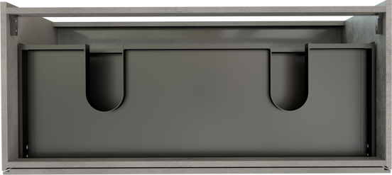 Storke Edge meuble sous-vasque a poser 120 x 52 cm béton gris foncé 3 tiroirs 2 découpés de siphon