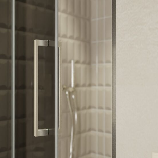 Balmani Senses Design douche draaideur links 100 cm x 210 cm Rookglas, Brushed CoolMetal profielen, met coating
