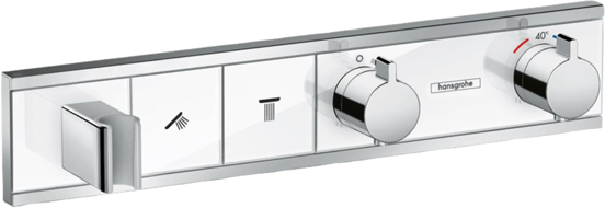 Hansgrohe Rainselect thermostatische inbouw douchekraan met handdouchehouder 2 functies glanzend chroom en wit