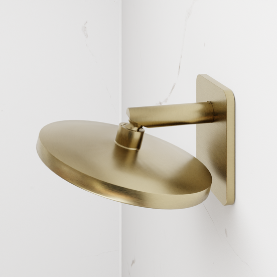 Blaufoss Onos 250 Tête de douche rond 25 cm avec bras de douche support mural brushed champagne gold