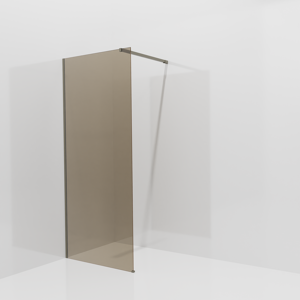 Balmani Modular douche à l'italienne: 90 x 200 cm, Verre bronze, Profil Gris pierre