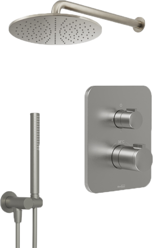 Blaufoss Smartbox Softline colonne de douche de pluie encastré robinet thermostatique brushed CoolMetal