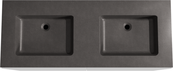 Storke Edge staand badmeubel 130 x 52 cm mat wit met Scuro dubbele wastafel in kwarts mat zwart