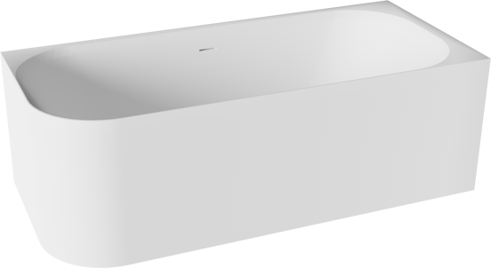 Balmani Finla tweepersoons hoekbad rechts 180 x 80 cm Solid Surface mat wit