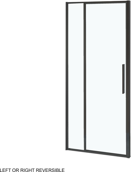 Luca Varess Morano paroi de douche avec porte pivotante et 2 parois latéraux fixes 80 x 80 cm verre transparent profil noir mat - porte