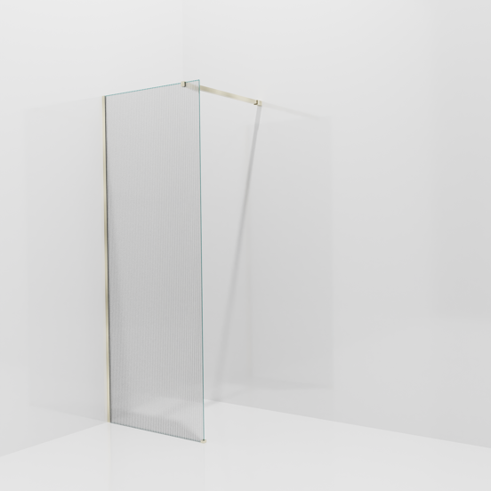 Balmani Modular douche à l'italienne: 80 x 200 cm, Ribs, avec coating, Profil Brushed Champagne Gold