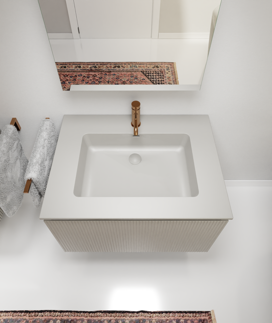 Storke Diva plan simple top solid soie grise matte 75 x 52 cm