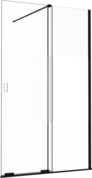 Balmani Move Slide inloopdouche met uitschuifbare wand 120 x 200 cm rechts band glas mat zwart profiel