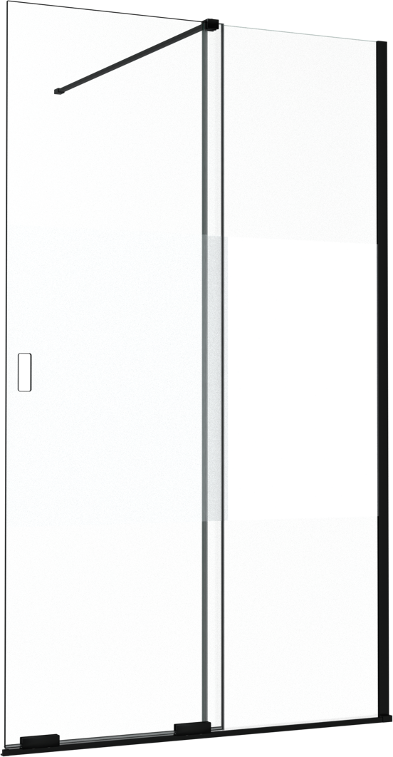 Balmani Move Slide inloopdouche met uitschuifbare wand 120 x 200 cm rechts band glas mat zwart profiel