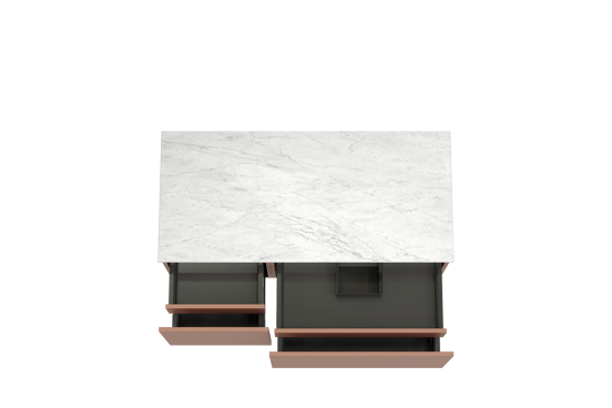 Balmani Sfera meuble salle de bains suspendu 120 x 55 cm cotto avec Stretto tablette simple ou double en marbre carrare
