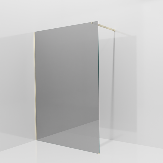 Balmani Modular inloopdouche: 140 x 200 cm, Reflex spiegelglas met coating, Brushed Champagne Gold profielen