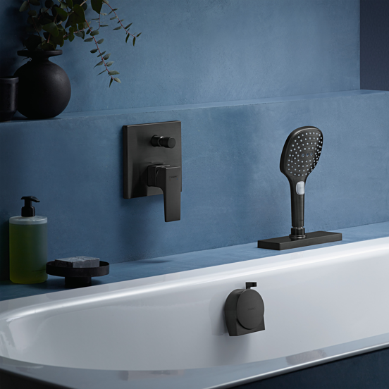 Hansgrohe Exafill Badvulling overloop -en afvoergarnituur Brushed Black Chrome