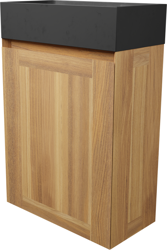 Balmani Mitra meuble wc suspendu 42 x 21 cm teck avec Dama plan vasque en granite doux