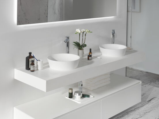 Balmani Dominus enkel of dubbel tablet matte Solid Surface 180 x 55 cm