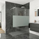 Balmani Modular douche à l'italienne 140 x 200 cm verre transparent avec bande matte profil blanc mat