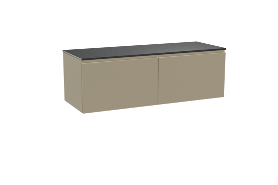 Balmani Sfera meuble salle de bains suspendu 150 x 55 cm dune avec Stretto tablette simple ou double en granit noir