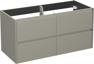 Storke Seda hängender Waschbeckenunterschrank: 120 x 52 cm, Seidengrau, 4 Schubladen